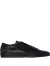 COMMON PROJECTS COMMON PROJECTS BLACK ACHILLES LEATHER LOW-TOP SNEAKERS - 黑色
