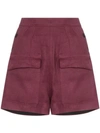 GOLDEN GOOSE LORENA FLAP-POCKET LINEN SHORTS