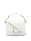 CHLOÉ WHITE C RING LEATHER SHOULDER BAG