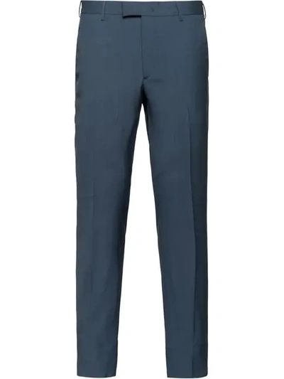 Prada Straight-leg Tailored Trousers In Blue