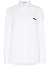 PRADA CUT-OUT DETAIL LONG-SLEEVED COTTON SHIRT