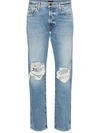Khaite Danielle High Rise Stovepipe Jeans Portland In Blue