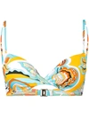 EMILIO PUCCI EMILIO PUCCI PRINTED BIKINI TOP - YELLOW