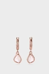 Monica Vinader Siren Mini Nugget 18ct Rose Gold-plated Vermeil Silver And Rose Quartz Hoop Earring In R Gold