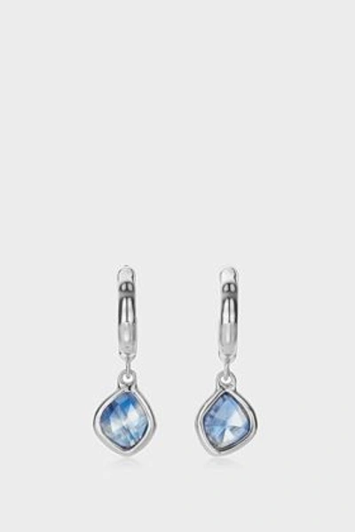 Monica Vinader Womens Silver Siren Sterling Silver And Kyanite Hoop Earrings