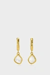 Monica Vinader Siren Mini Nugget Hoop Moonstone Earrings In Y Gold