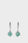 Monica Vinader Siren Sterling Silver And Amazonite Hoop Earrings In Silver