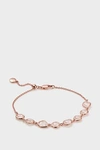 Monica Vinader Rose Gold Plated Vermeil Silver Siren Rose Quartz Mini Nugget Bracelet In R Gold