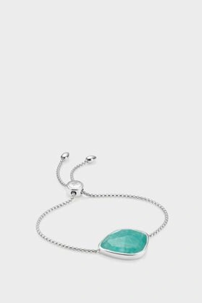 Monica Vinader Siren Nugget Friendship Bracelet In Silver/ Amazonite