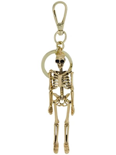 Alexander Mcqueen Gold Skeleton Keychain