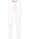 WHITE SAND WHITE SAND CROPPED BELTED TROUSERS - 白色