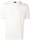 Drumohr Cream Cotton Classic Knit T-shirt In White