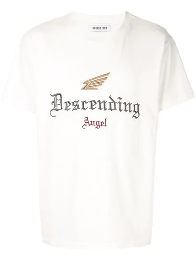 Ground Zero Besticktes 'descending Angel' T-shirt In White