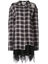 GROUND ZERO CUT-OUT CHECKED SHIRT