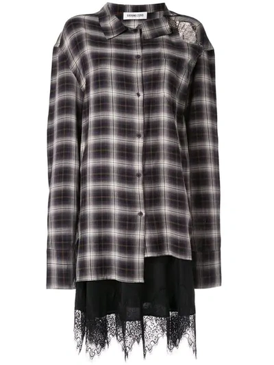 Ground Zero Cut-out Checked Shirt - 灰色 In Grey