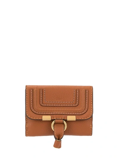 Chloé Marcie Leather Wallet In Brown