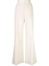 Brunello Cucinelli High Waisted Flared Trousers In Neutrals