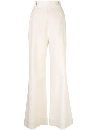 Brunello Cucinelli High Waisted Flared Trousers - 大地色 In Grey