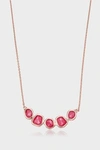 Monica Vinader Mini Nugget Cluster 18ct Rose-gold Vermeil And Pink Quartz Necklace In R Gold