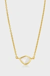 Monica Vinader Siren Mini Nugget 18k Yellow Gold & Moonstone Necklace In Y Gold