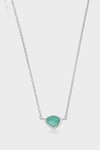 Monica Vinader Siren Sterling Silver And Amazonite Neckalce In Silver