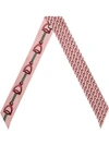 GUCCI NECK BOW WITH STIRRUPS PRINT