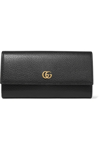 Gucci Textured-leather Continental Wallet In Black