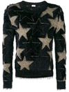 SAINT LAURENT lurex stars jacquard sweater