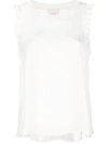 Cinq À Sept Tous Les Jours Lenore Crewneck Sleeveless Silk Top In White