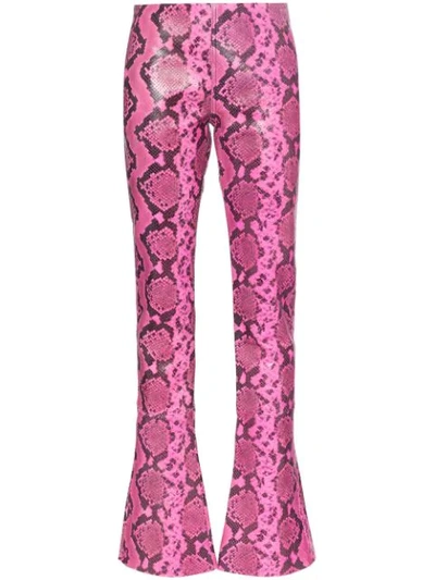 Marques' Almeida Marques'almeida Python Effect Leather Trousers - 粉色 In Pink