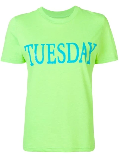 Alberta Ferretti Tuesday Embellished T-shirt In Green
