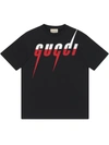 GUCCI BLADE LOGO-PRINT COTTON T-SHIRT