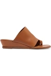 VINCE DARLA LEATHER WEDGE SANDALS