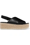 VINCE JESSON LEATHER ESPADRILLE PLATFORM SANDALS