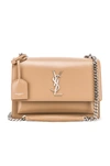 SAINT LAURENT SAINT LAURENT MEDIUM MONOGRAMME SUNSET CHAIN BAG IN TAUPE FONCE,SLAU-WY891