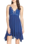 Free People Intimately Fp Adella Frilled Chemise In Blue