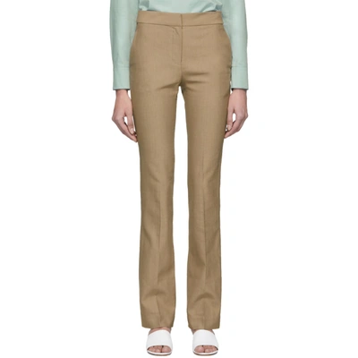 Tibi Brown Jamie Bootcut Trousers In Sable Brown