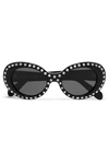 ACNE STUDIOS MUSTANG ROUND-FRAME CRYSTAL-EMBELLISHED ACETATE SUNGLASSES