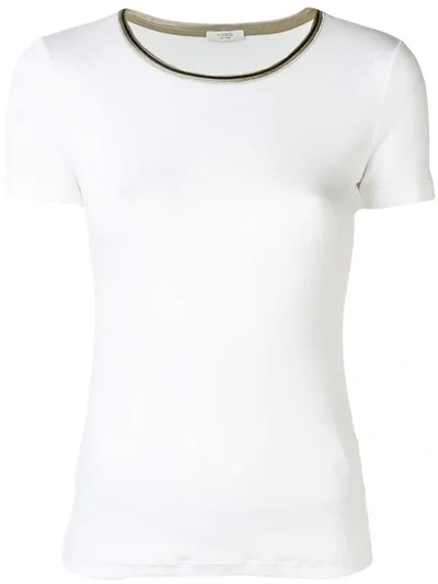 Peserico Contrasting Neck Slim-fit T-shirt In White