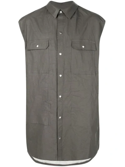Rick Owens Oversized Sleeveless Shirt - 灰色 In Grey