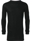 Rick Owens Long Length Sweatshirt In Black