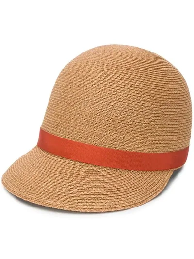 Borsalino Trim Baseball Cap In Brown