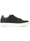 ERMENEGILDO ZEGNA ERMENEGILDO ZEGNA WOVEN LACE-UP SNEAKERS - 黑色