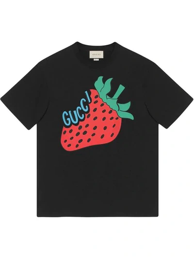 Gucci Oversized Printed Cotton-jersey T-shirt In Black Multi