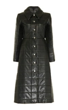 A.W.A.K.E. MISS ROBOTO QUILTED FAUX LEATHER COAT,736951