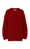 VINCE OVERSIZED CABLE-KNIT WOOL-CASHMERE SWEATER,V6152-78299