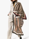 Burberry Monogram, Icon Stripe And Check Print Silk Scarf - Neutrals In Multicoloured