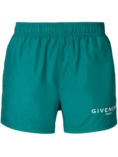 Givenchy Logo泳裤 - 绿色 In Green