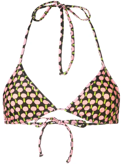 La Doublej Ping Pong Paddle-print Bikini Top