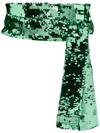 Attico Green Embroidered Sequinned Belt In Green
